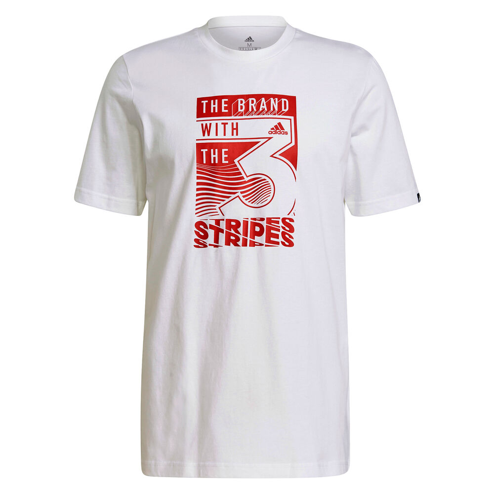 adidas Extmo Slogan Graphics T-shirt Hommes - Blanc , Rouge