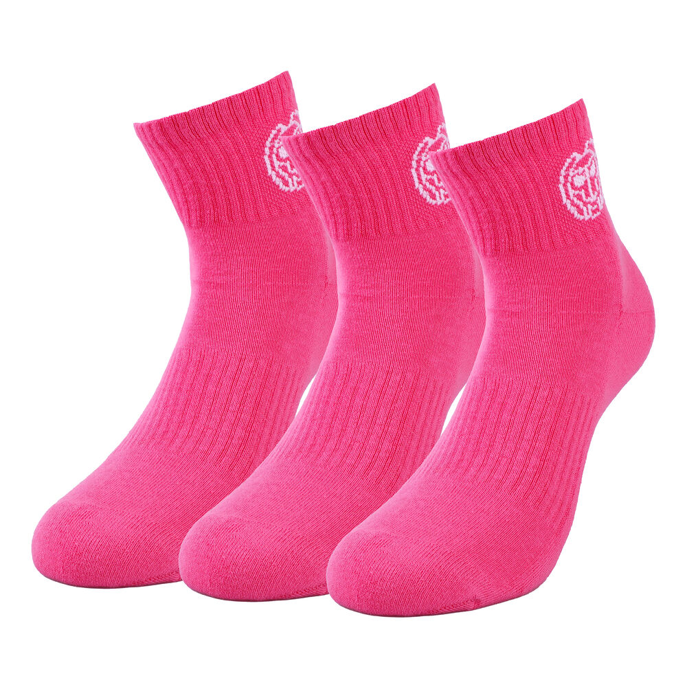 BIDI BADU Gila Ankle Tech Chaussettes De Sport Pack De 3 - Pink , Blanc
