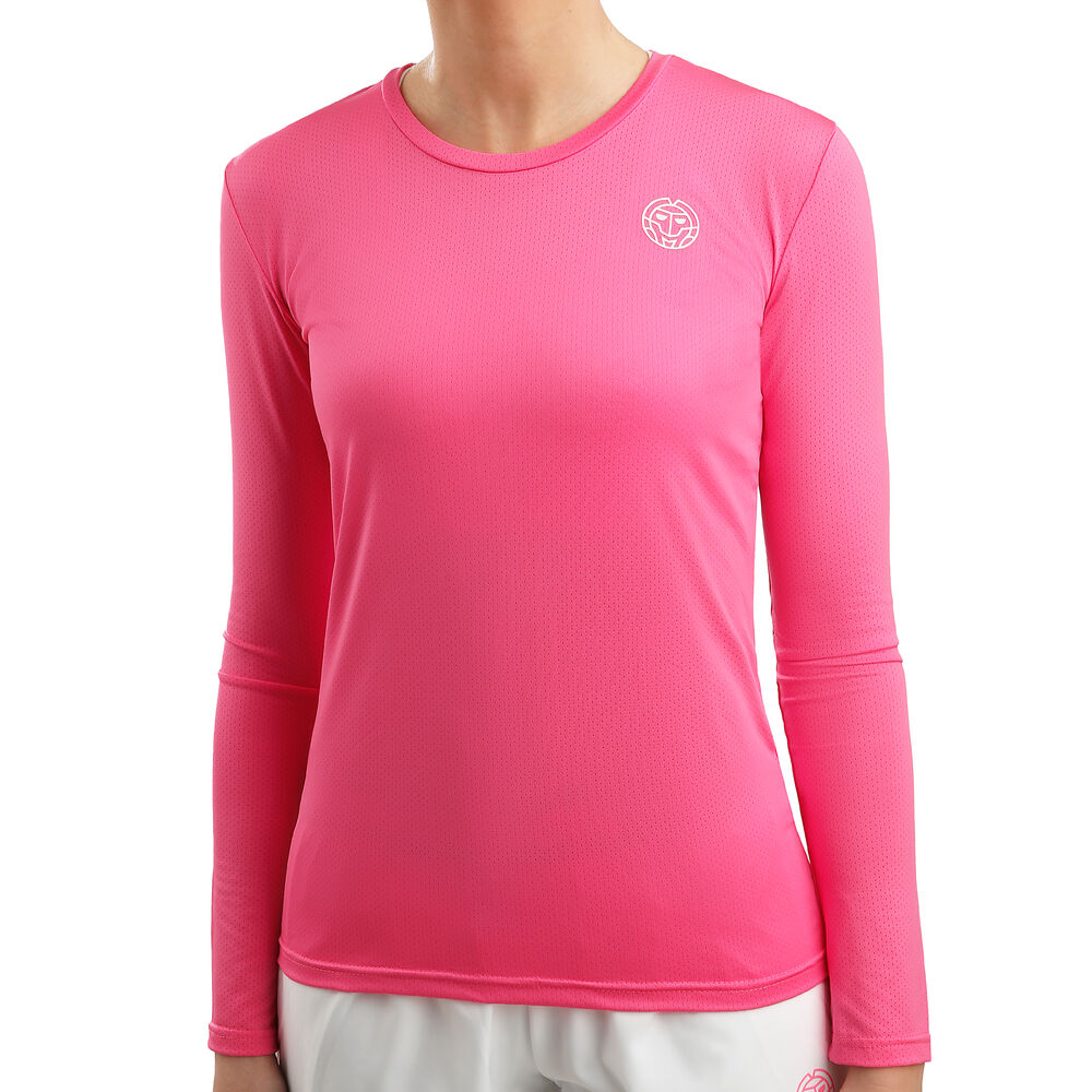 BIDI BADU Pia Tech Round-Neck Haut Manches Longues Femmes - Pink , Blanc