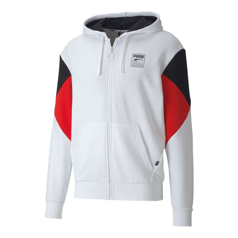 Puma Rebell Full Zip TR Sweat À Capuche Hommes - Blanc , Bleu Foncé