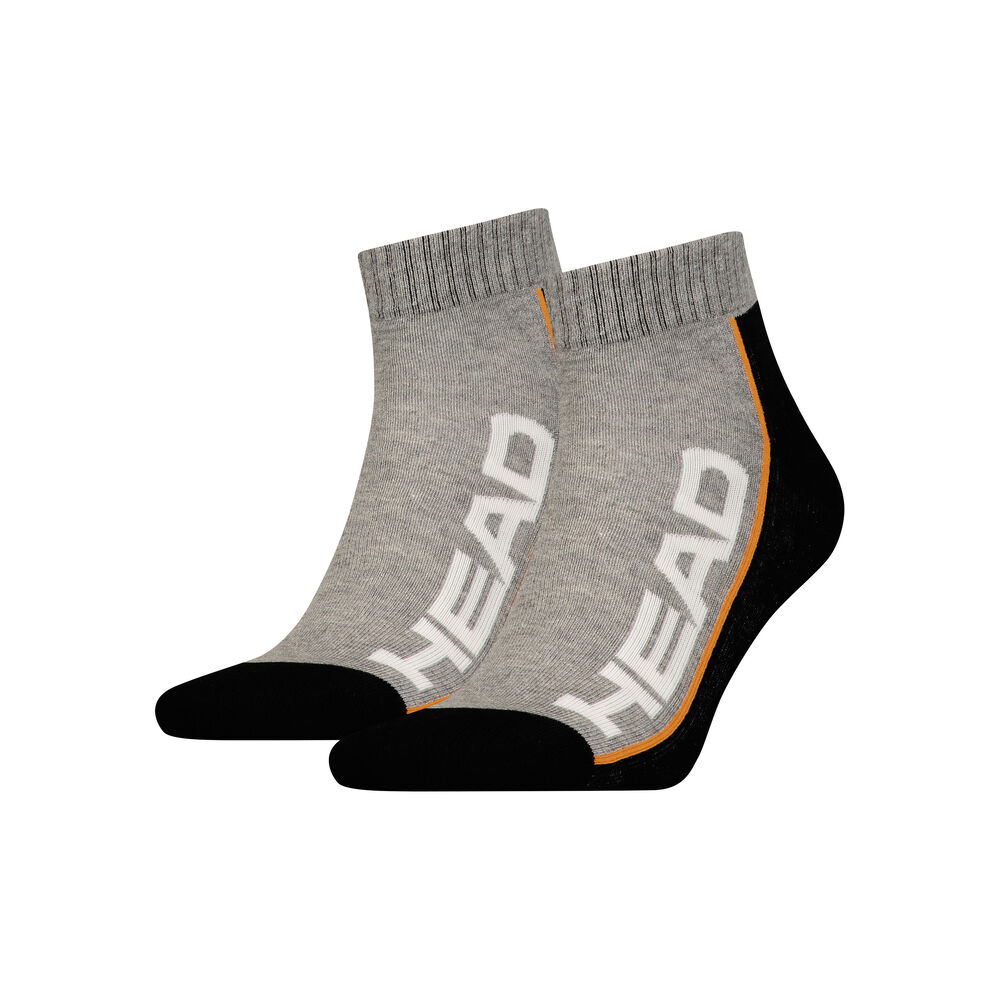HEAD Stripe Quarter Chaussettes De Sport Pack De 2 Unités - Gris Foncé, Gris
