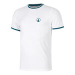 V&ecirc;tements de tennis Quiet Please Quiet Please Create Break Ringer T-shirt Hommes-Blanc,Bleu Petrol