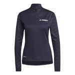 Vêtements adidas adidas Multi Half-Zip Haut manches longues Femmes - bleu foncé, 