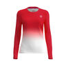 Crew Gradiant Haut Manches Longues Filles-Rouge,Blanc