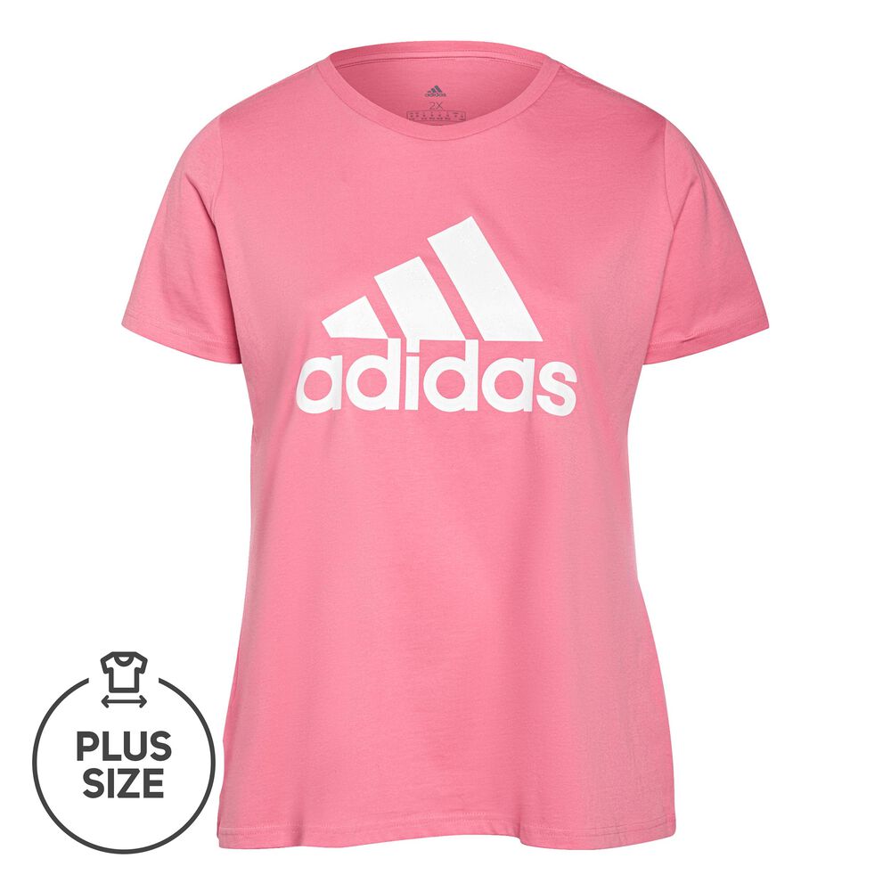 adidas Big Logo Plus Size T-shirt Femmes - Rosé, Blanc