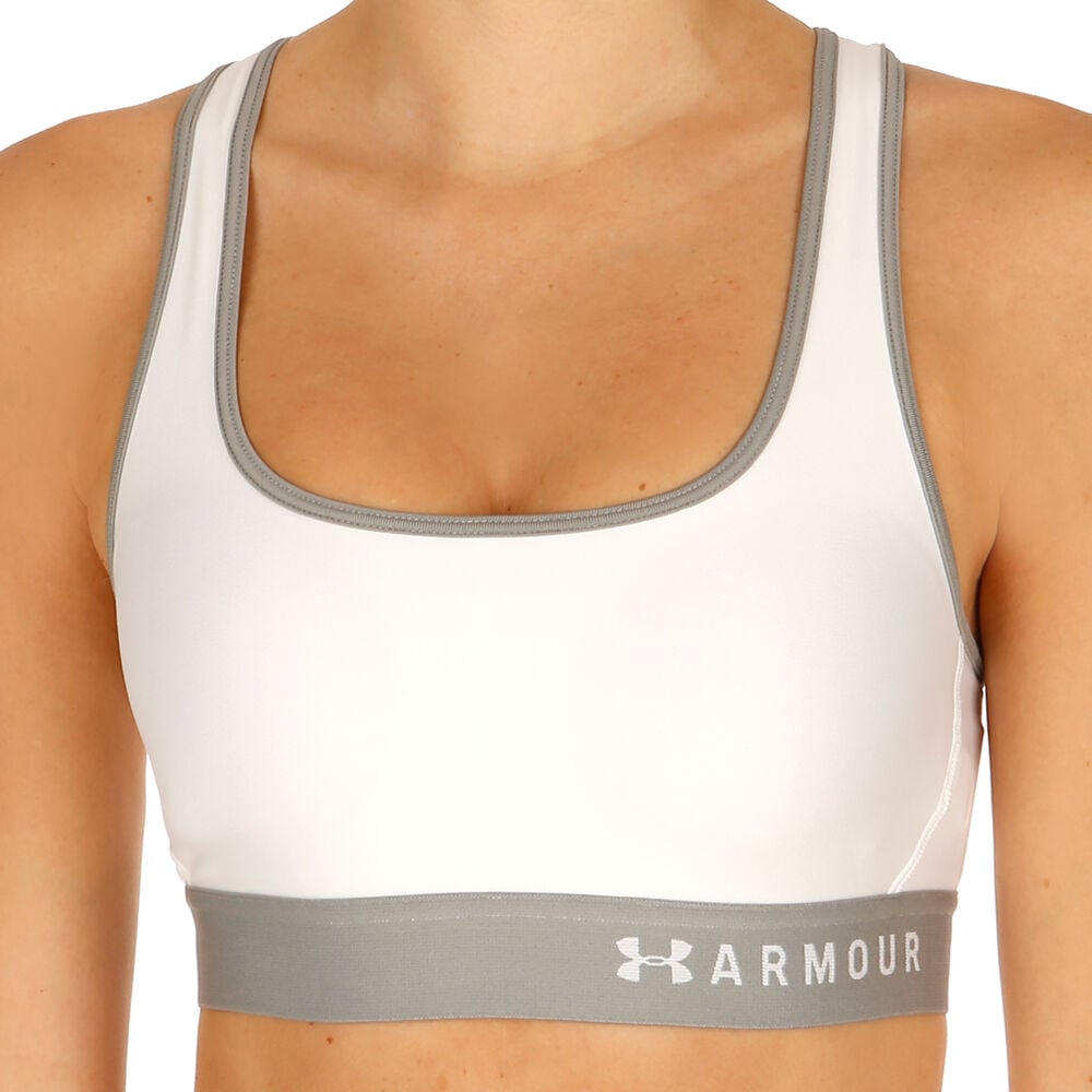 Under Armour Mid Crossback Soutien-gorge Sport Femmes - Blanc , Gris Clair