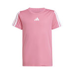 V&ecirc;tements adidas adidas Training Essentials 3 Stripes T-shirt Enfants - ros&eacute;, blanc