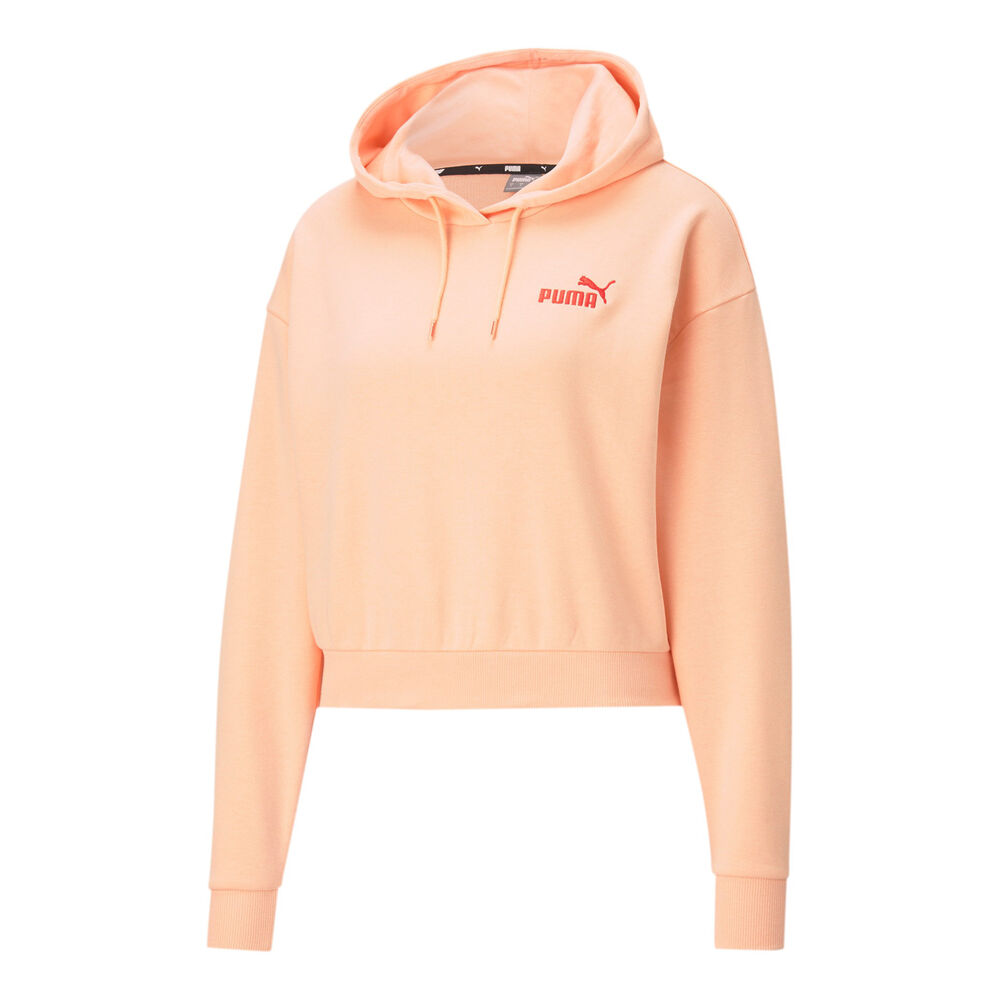 Puma Essential Embroidered Cropped Sweat À Capuche Femmes - Abricot, Berry