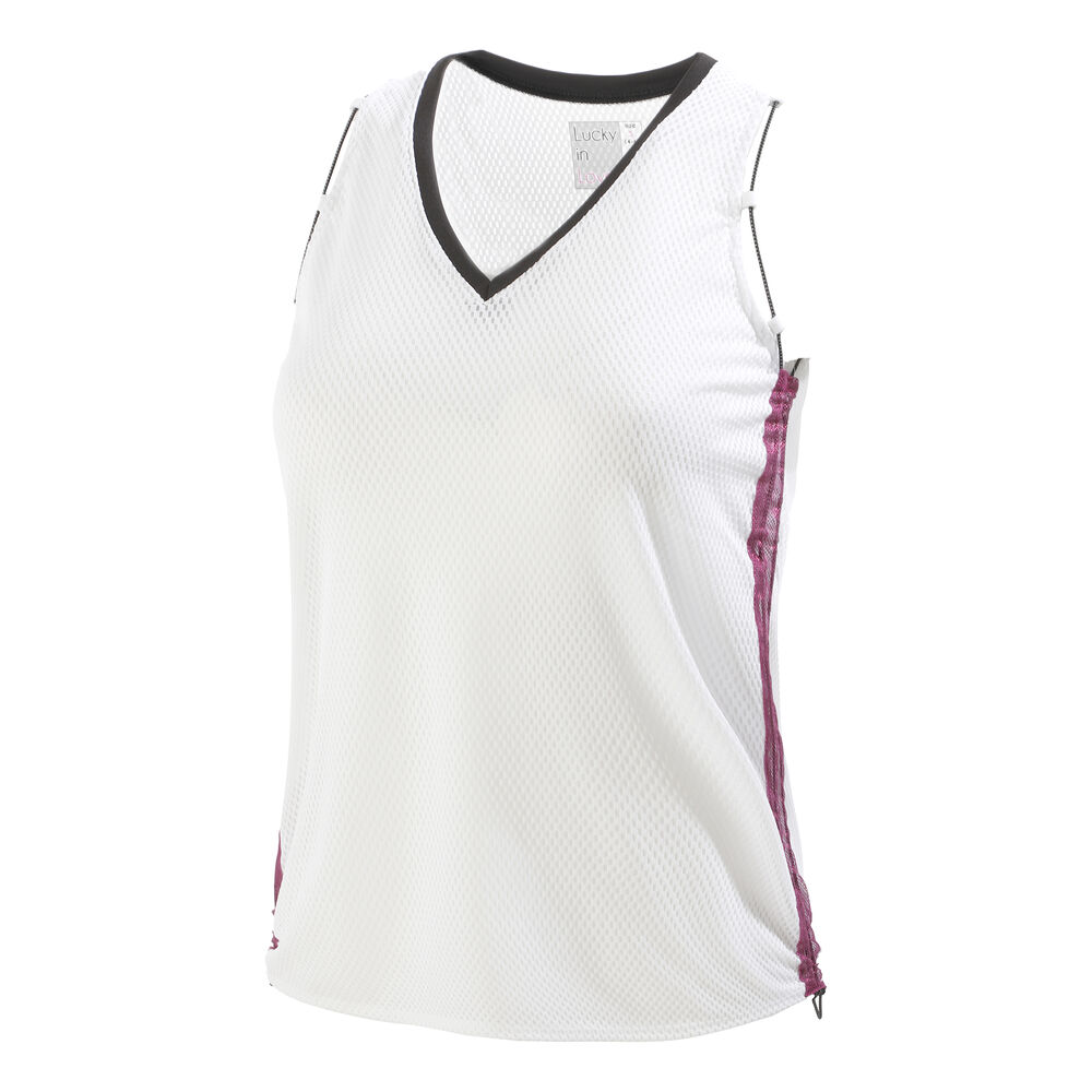 Lucky in Love Back Me Up Débardeur Tank Top Femmes - Blanc , Noir