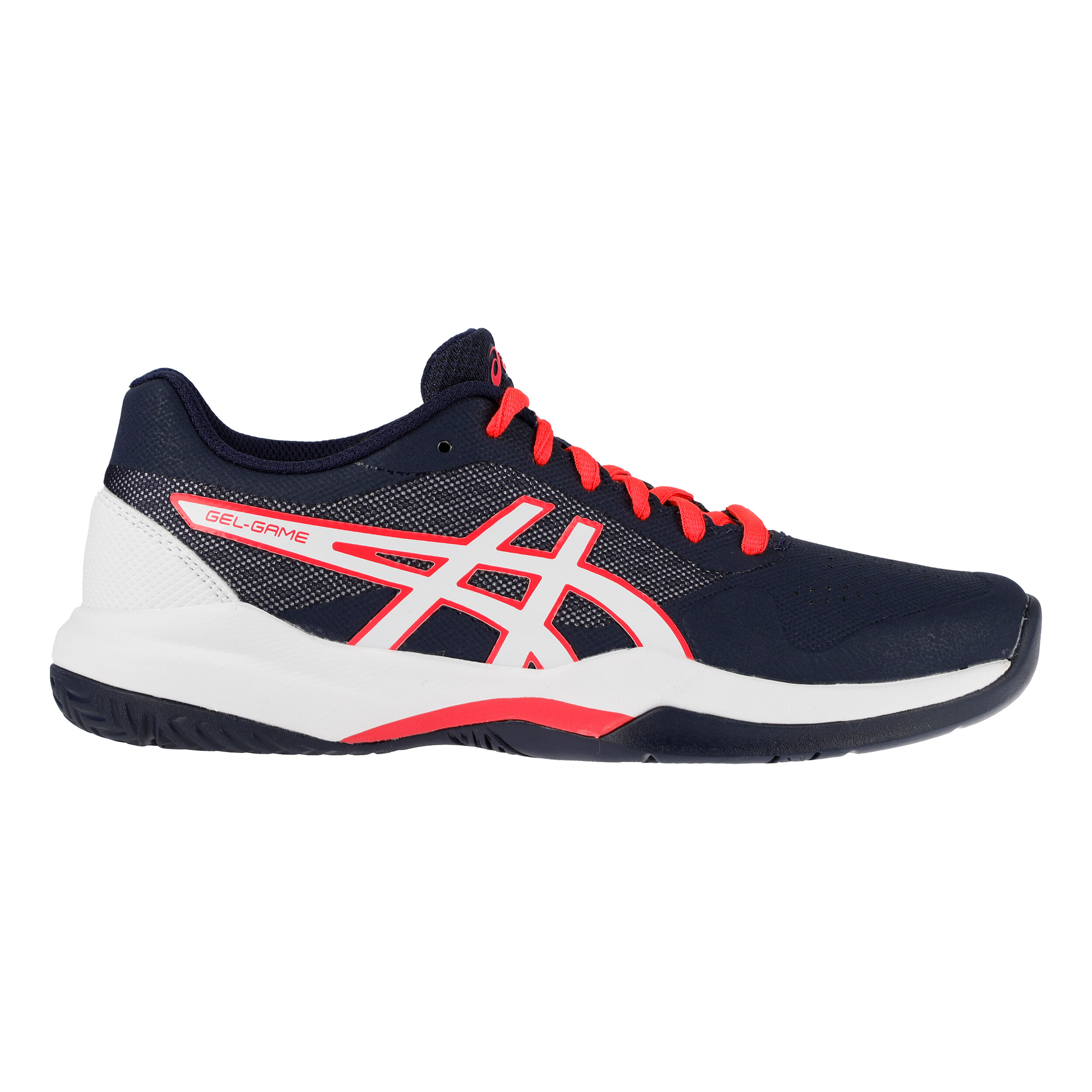 Buy ASICS Gel Game 7 Chaussures Toutes Surfaces Femmes Bleu Fonce Corail online Tennis Point FR