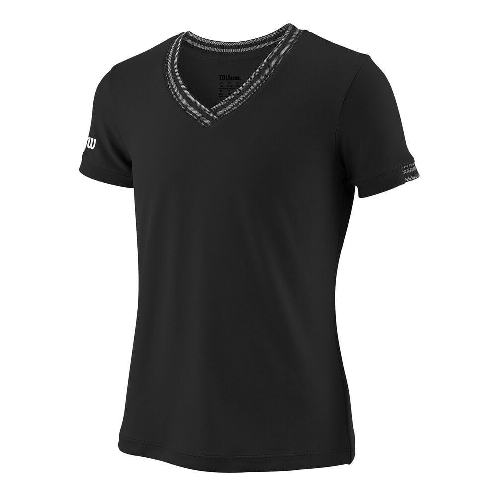 Wilson Team V-Neck T-shirt Filles - Noir , Blanc