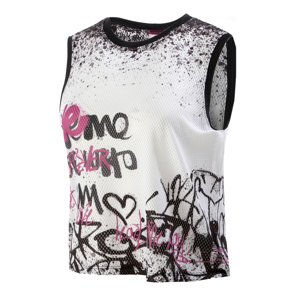 Lucky in Love All City High Low Débardeur Tank Top Femmes - Blanc , Multicouleur