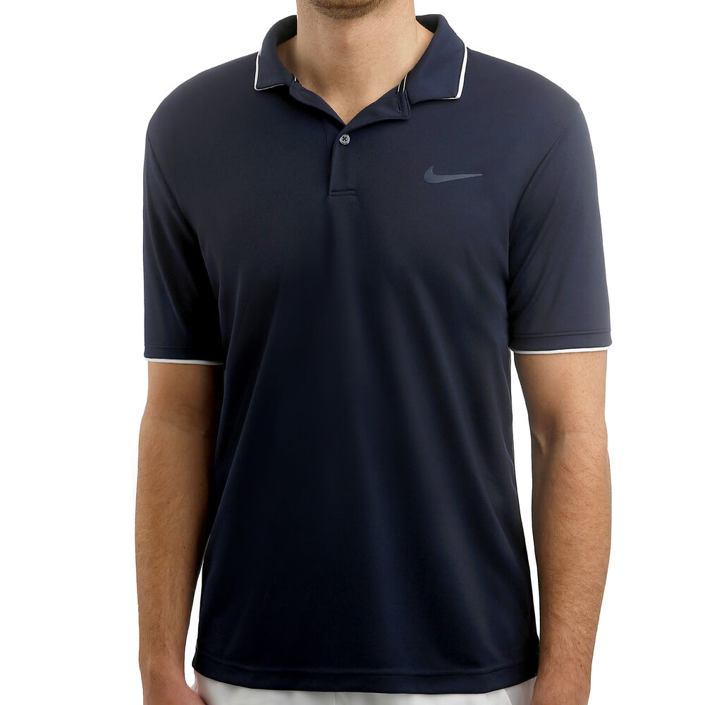 Nike Court Dry Polo Hommes - Bleu Foncé , Blanc