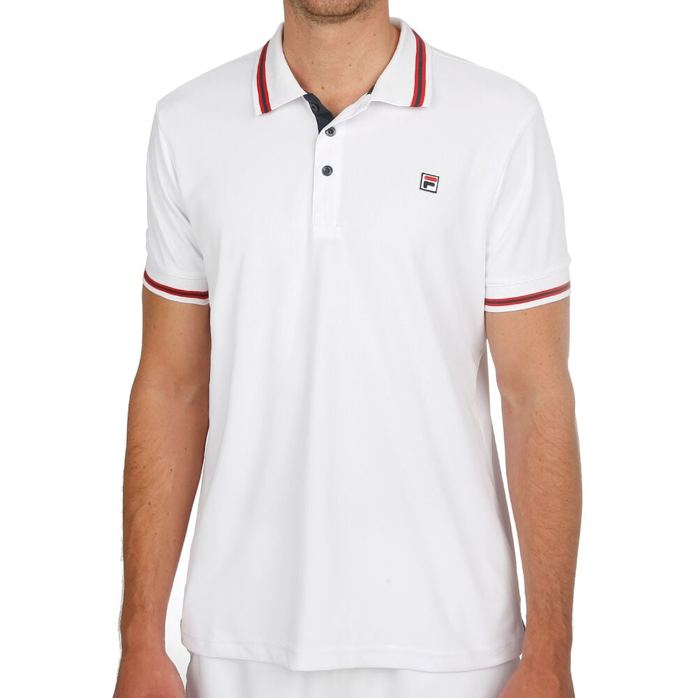 Fila Core Button Piro Polo Hommes - Blanc , Rouge