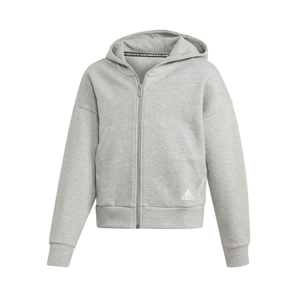 adidas Must Have 3-Stripes Full-Zip Gilet En Coton Enfants - Gris Clair , Blanc