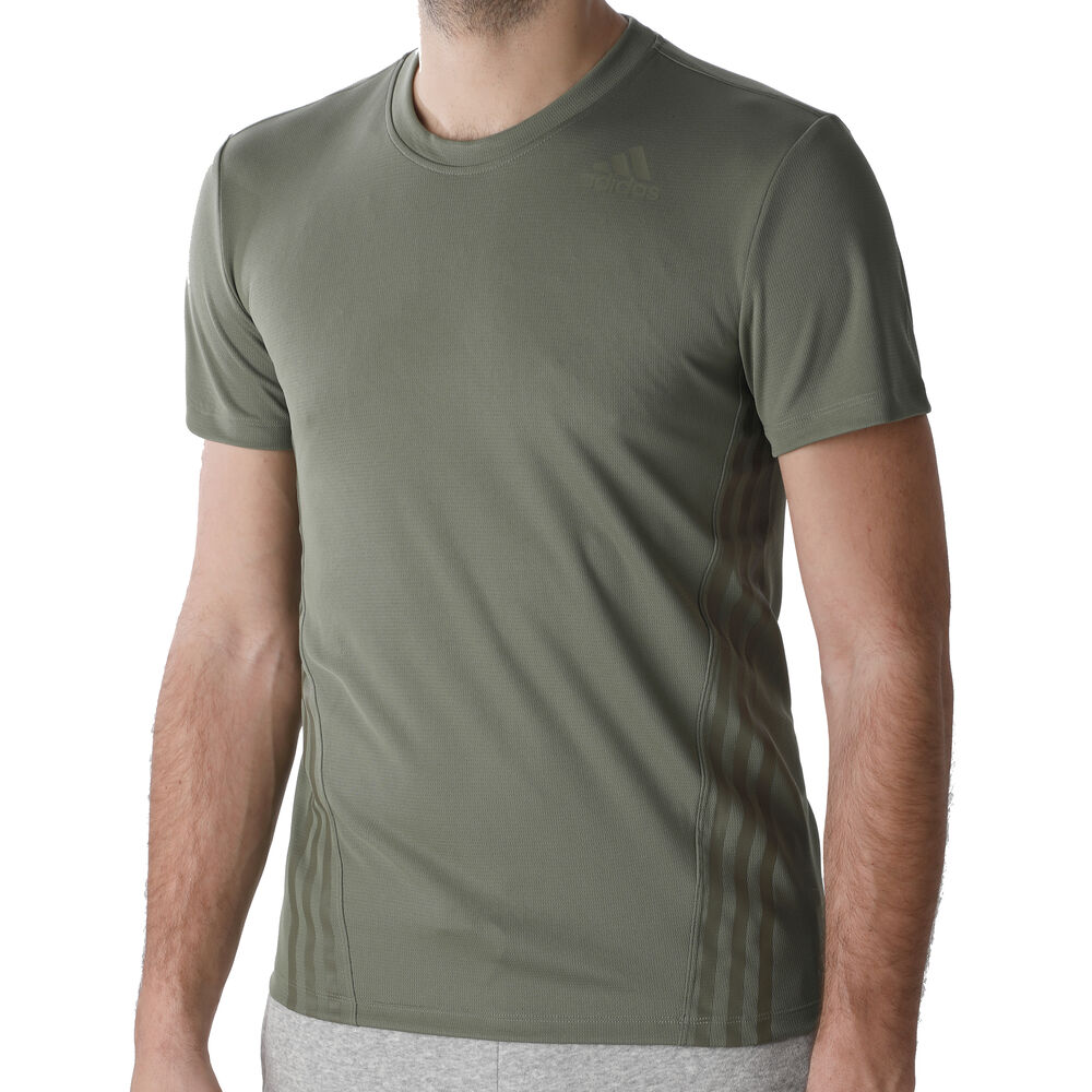 adidas Aero 3-Stripes T-shirt Hommes - Vert Olive , Gris Foncé