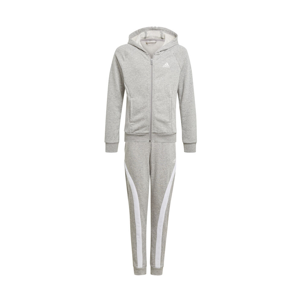 adidas Hoodes Cotton Survêtement Filles - Gris Clair , Blanc