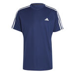 Vêtements adidas adidas Training Essential Base 3 Stripes T-shirt Hommes-Bleu Foncé,Blanc
