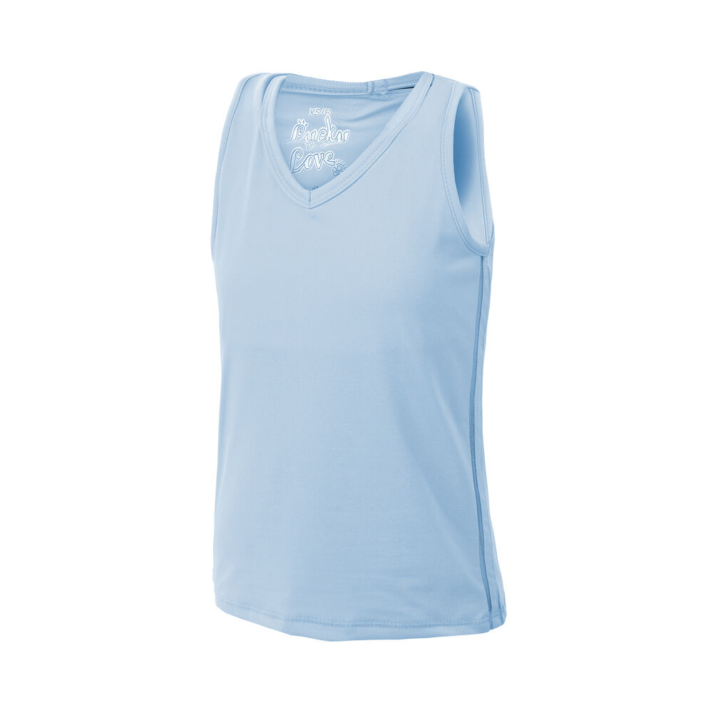 Lucky in Love V-Neck Cutout Débardeur Tank Top Filles - Bleu Clair
