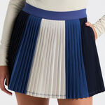Vêtements Original Penguin Original Penguin Micro Pleated Jupe Femmes-Bleu,Crème