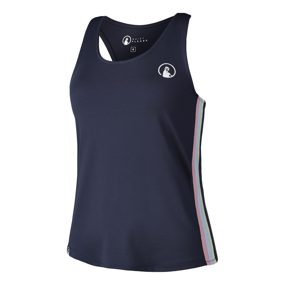 Quiet Please Racerback Débardeur Tank Top Femmes - Bleu Foncé , Multicouleur