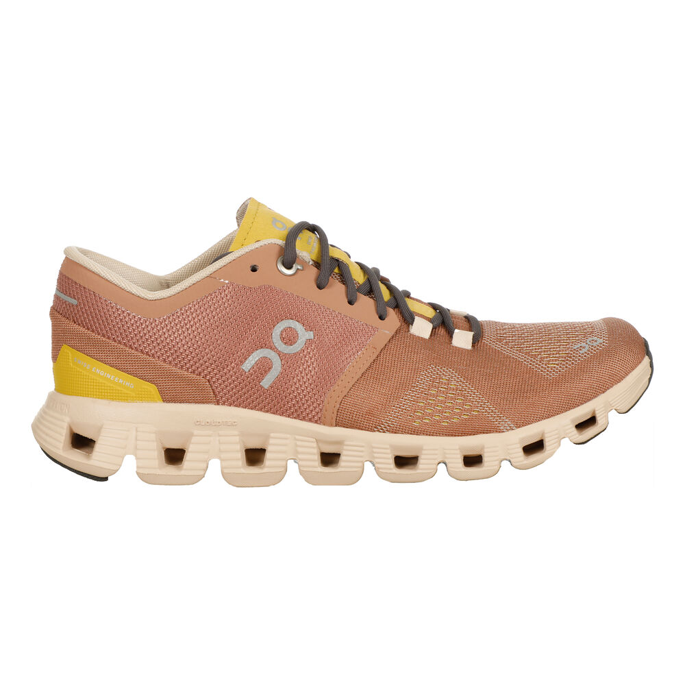 On Cloud X Chaussure De Running Sans Stabilisateurs Femmes - Marron , Jaune
