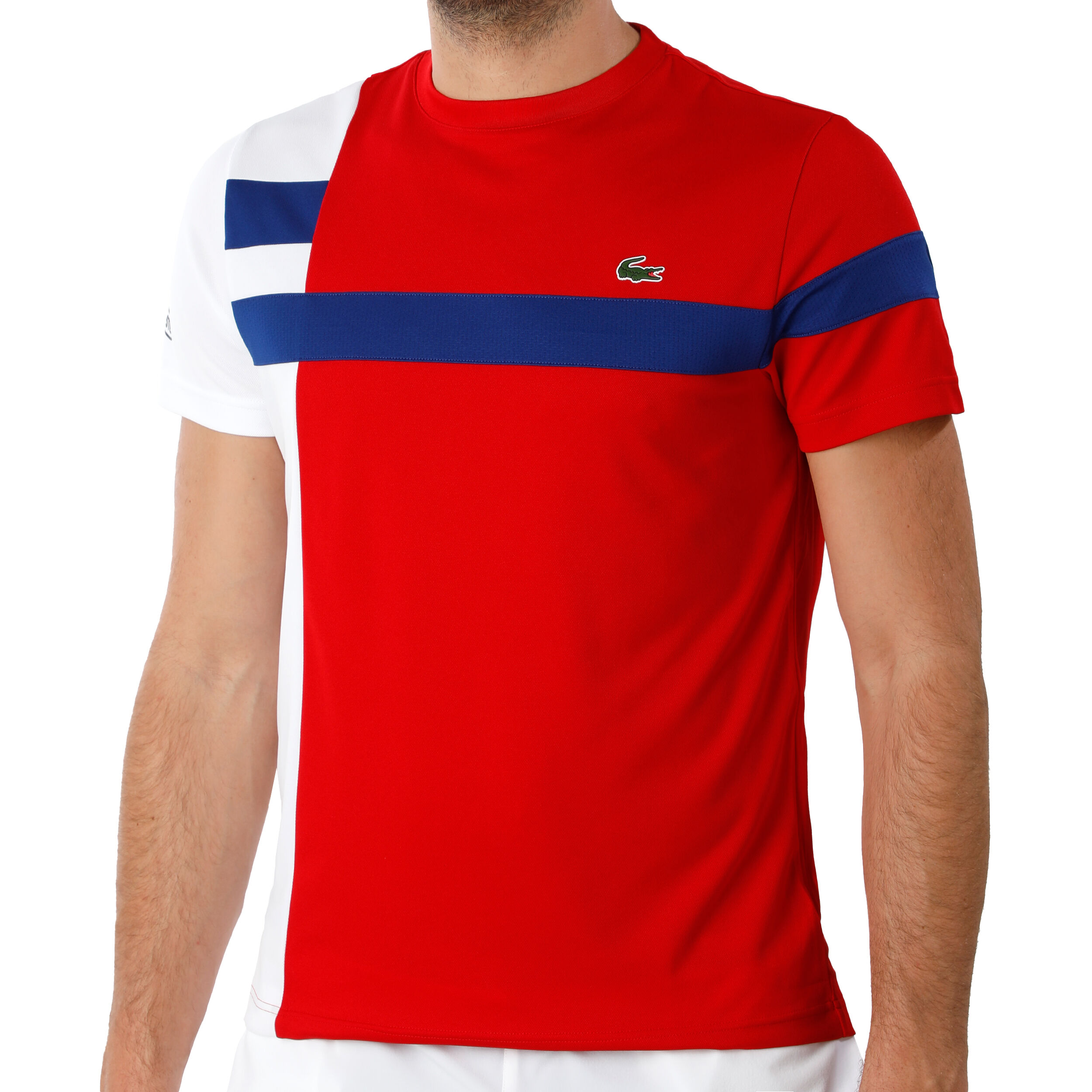 T shirt lacoste bleu blanc rouge clearance