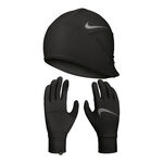V&ecirc;tements Nike Nike Essential Running Set Laufm&uuml;tze + Gants De Running Femmes-Noir,Blanc