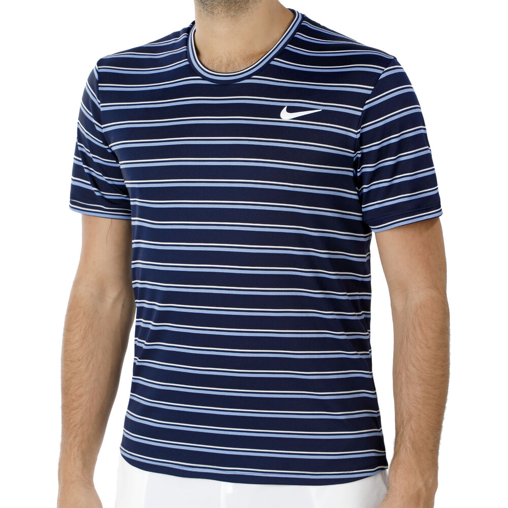 Nike Court Dry Team T-shirt Hommes - Bleu Foncé , Blanc