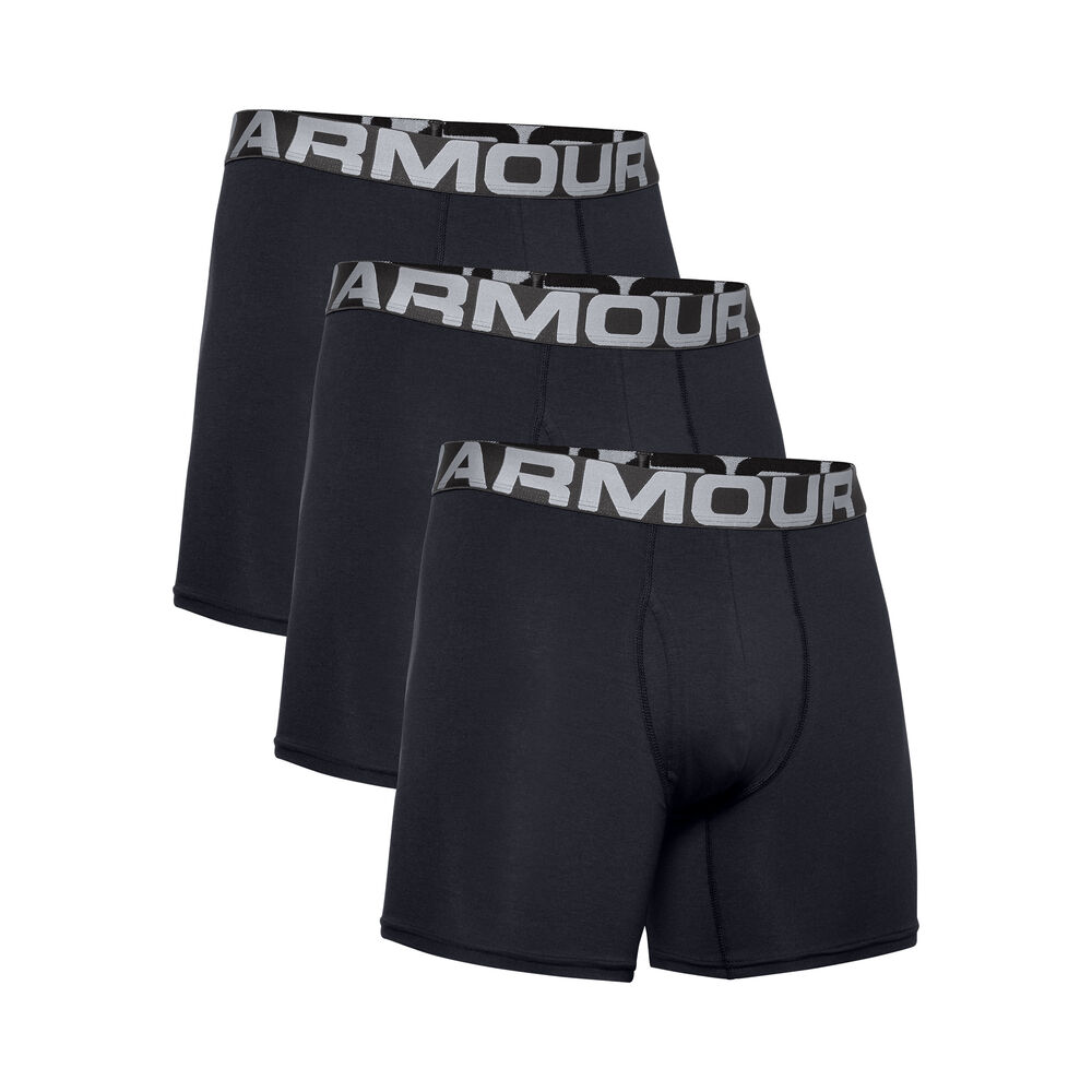 Under Armour Charged Cotton 6in Caleçon Pack De 3 Hommes - Noir , Argent