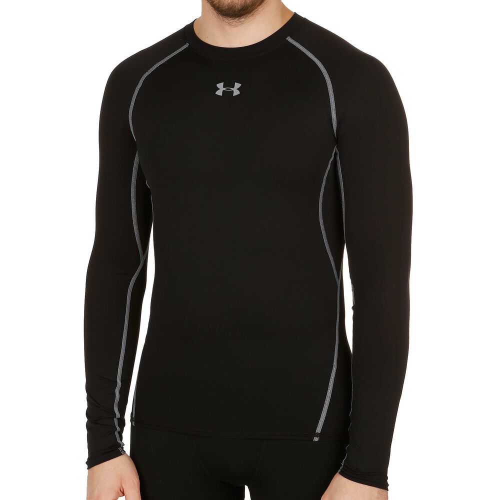 Under Armour Heatgear Haut Manches Longues Hommes - Noir , Gris Foncé