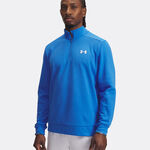V&ecirc;tements Under Armour Under Armour Armour Fleece 1/4 Zip Haut Manches Longues Hommes-Bleu,Blanc