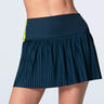 Racer Rib Pleated Jupe Femmes - bleu foncé, jaune