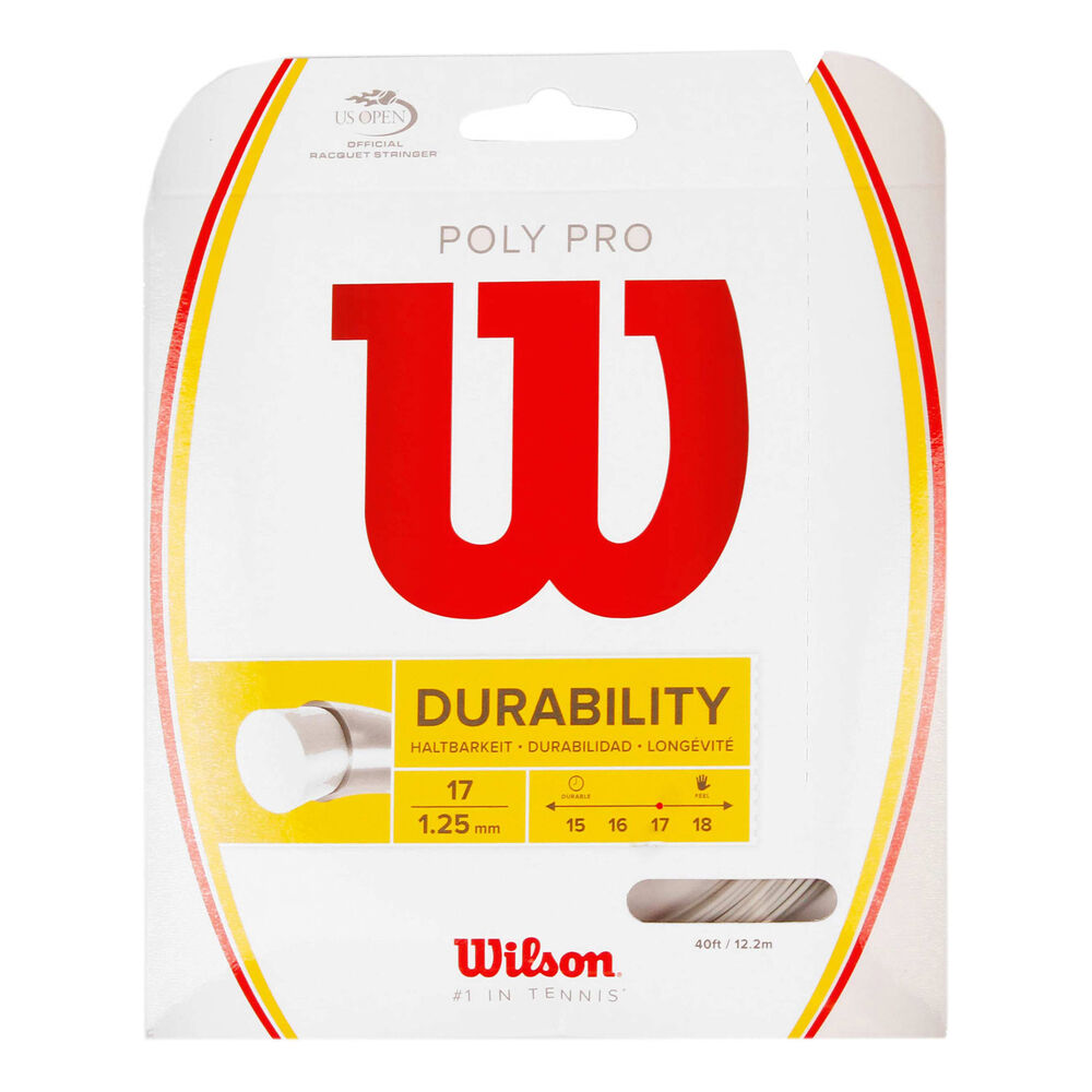 Wilson Poly Pro Cordage En Garniture 12,2m - Argent