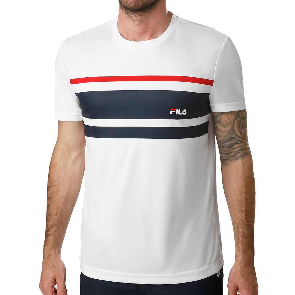 Fila Trey T-shirt Hommes - Blanc , Bleu Foncé