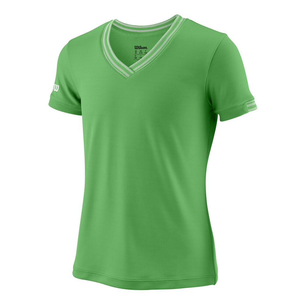 Wilson Team V-Neck T-shirt Filles - Vert , Blanc