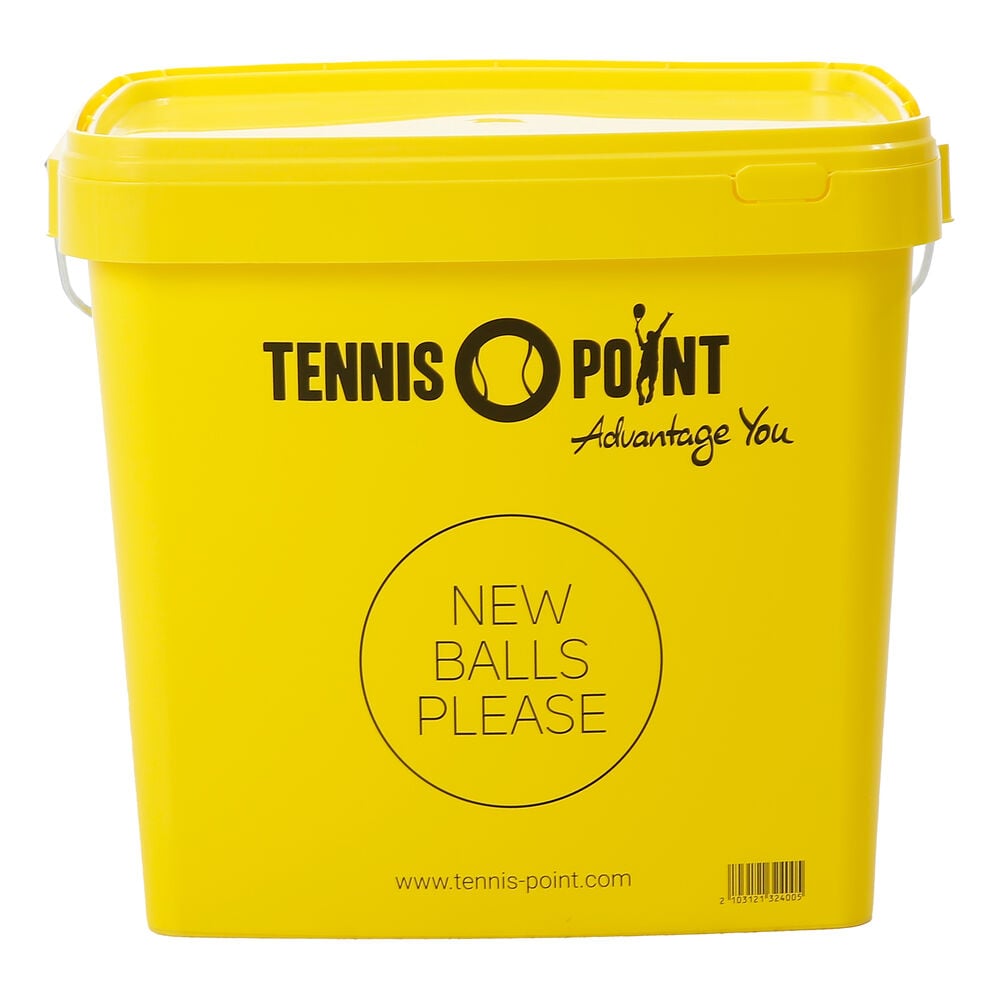 Tennis-Point Seau à Balles Avec Couvercle, Tube Carré - Jaune