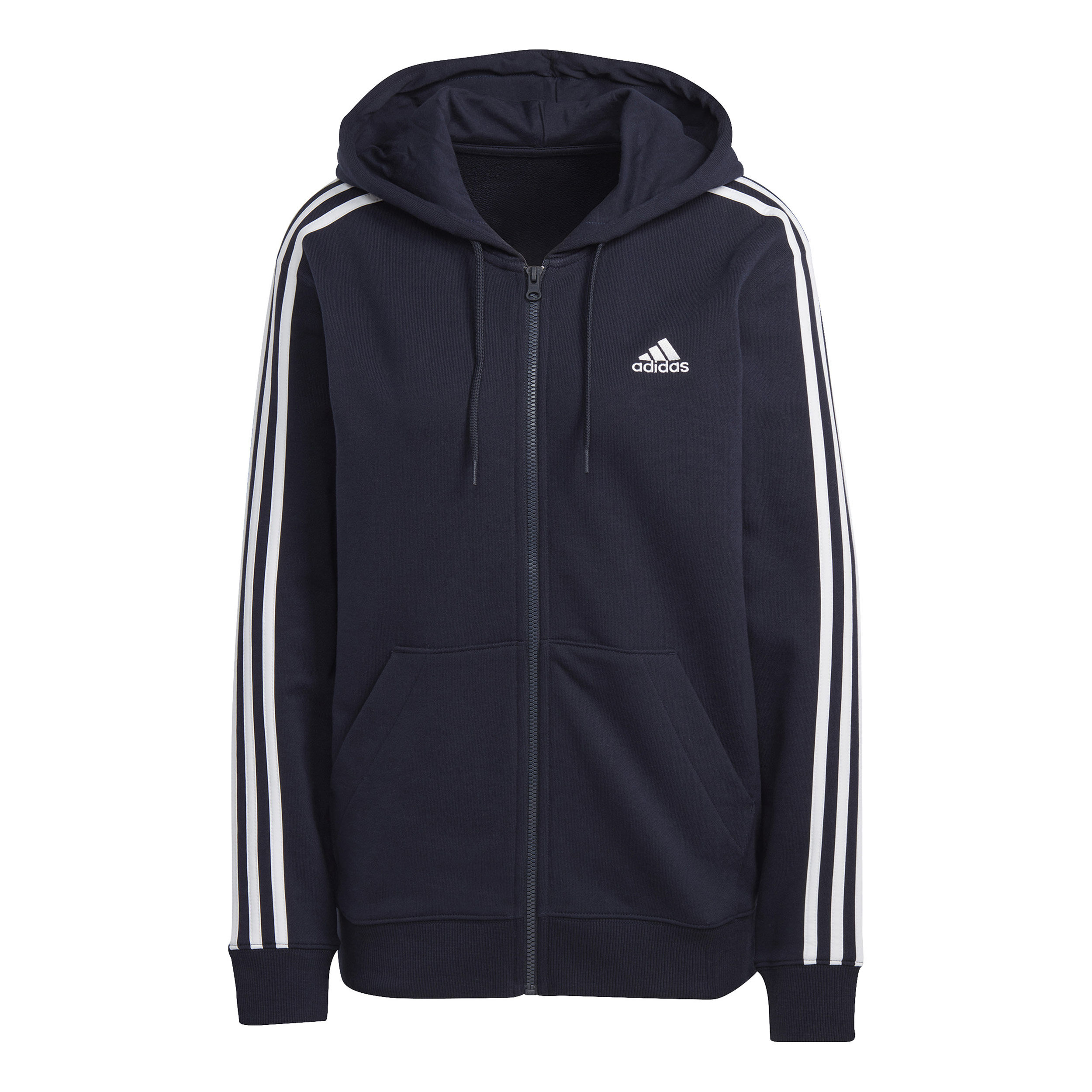 Buy adidas 3 Stripes French Terry Gilet En Coton Femmes Bleu Fonce Blanc online Tennis Point FR