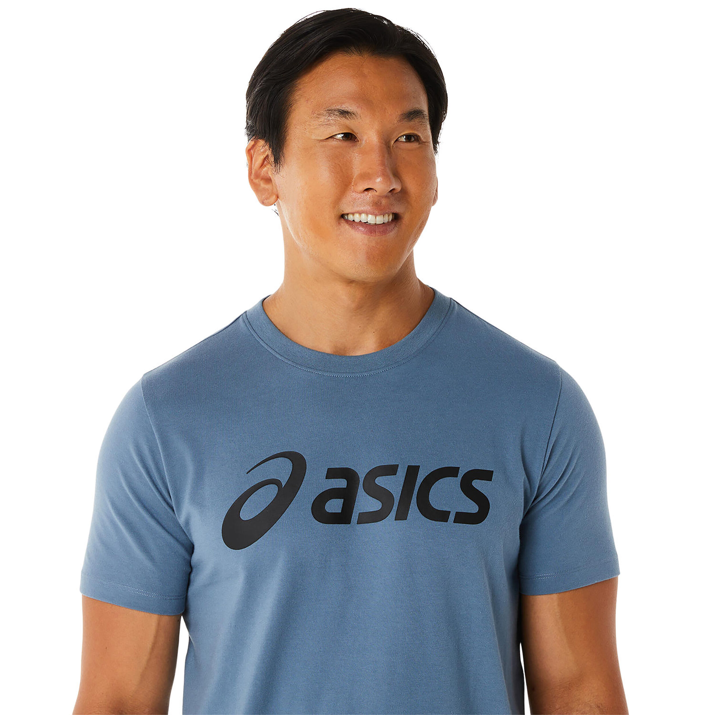 Buy ASICS Big Logo T shirt Hommes Noir Blanc online Tennis