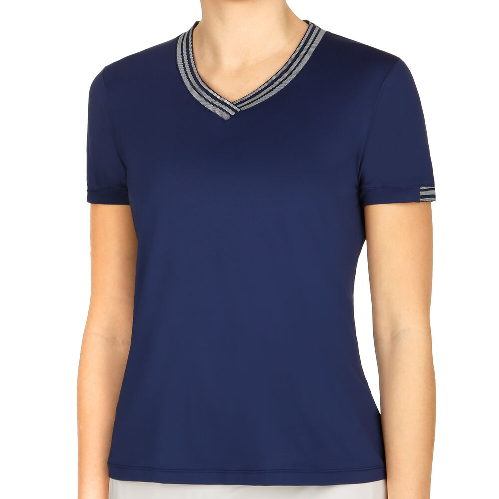 Wilson Team V-Neck T-shirt Femmes - Bleu Foncé , Blanc
