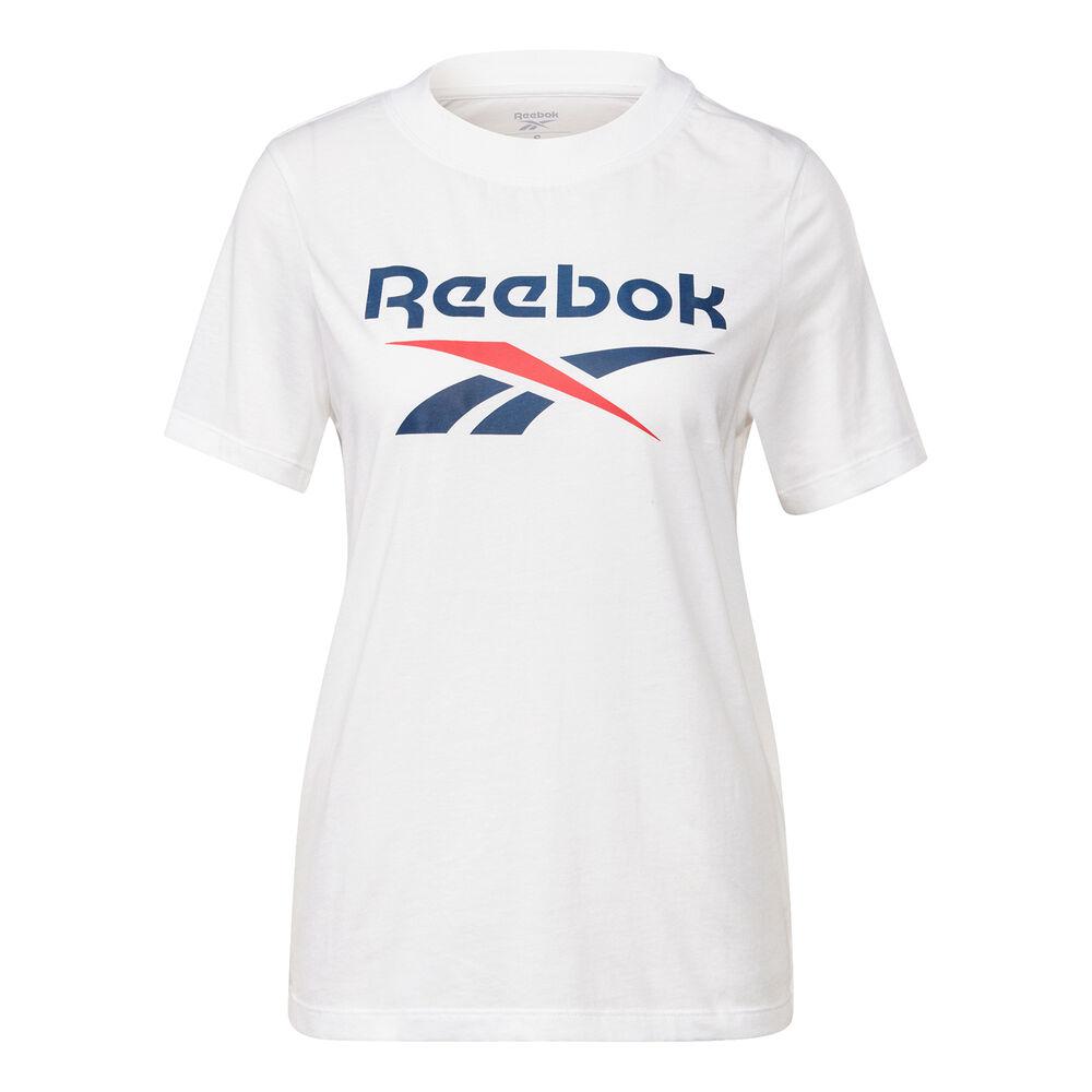 Reebok Ripped Big Logo T-shirt Femmes - Blanc , Bleu Foncé
