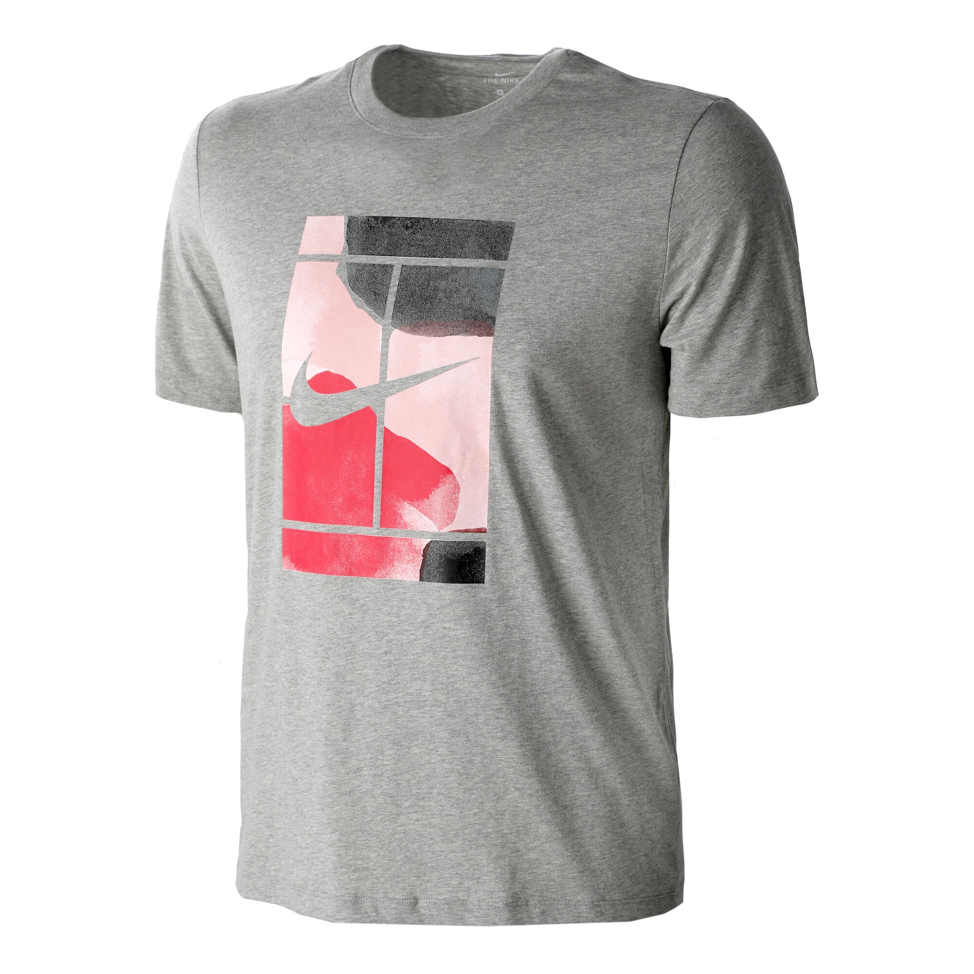 Nike Court Essential T shirt Hommes Gris Clair Multicouleur Tennis