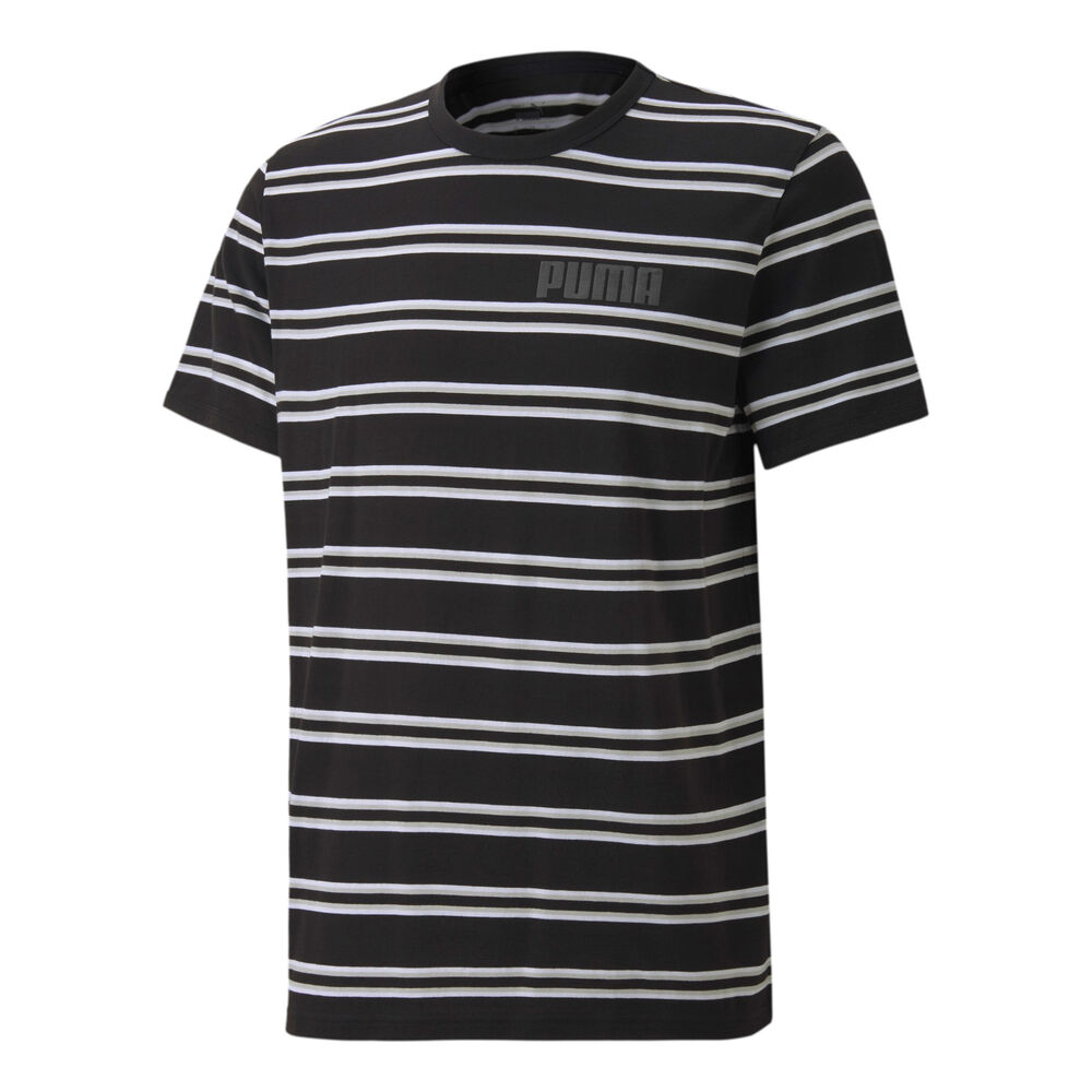 Puma Modern Basics Striped T-shirt Hommes - Noir , Blanc