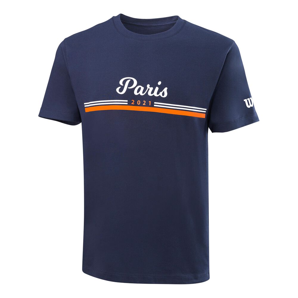 Wilson Paris 2021 Tech T-shirt Hommes - Bleu Foncé , Blanc