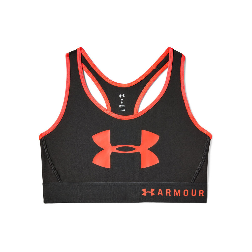 Under Armour Mid Keyhole Graphic Soutien-gorge Sport Femmes - Gris Foncé, Orange