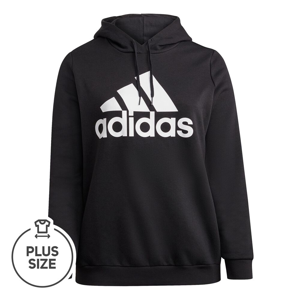 adidas Big Logo FL Plus Size Sweat à Capuche Femmes - Noir , Blanc