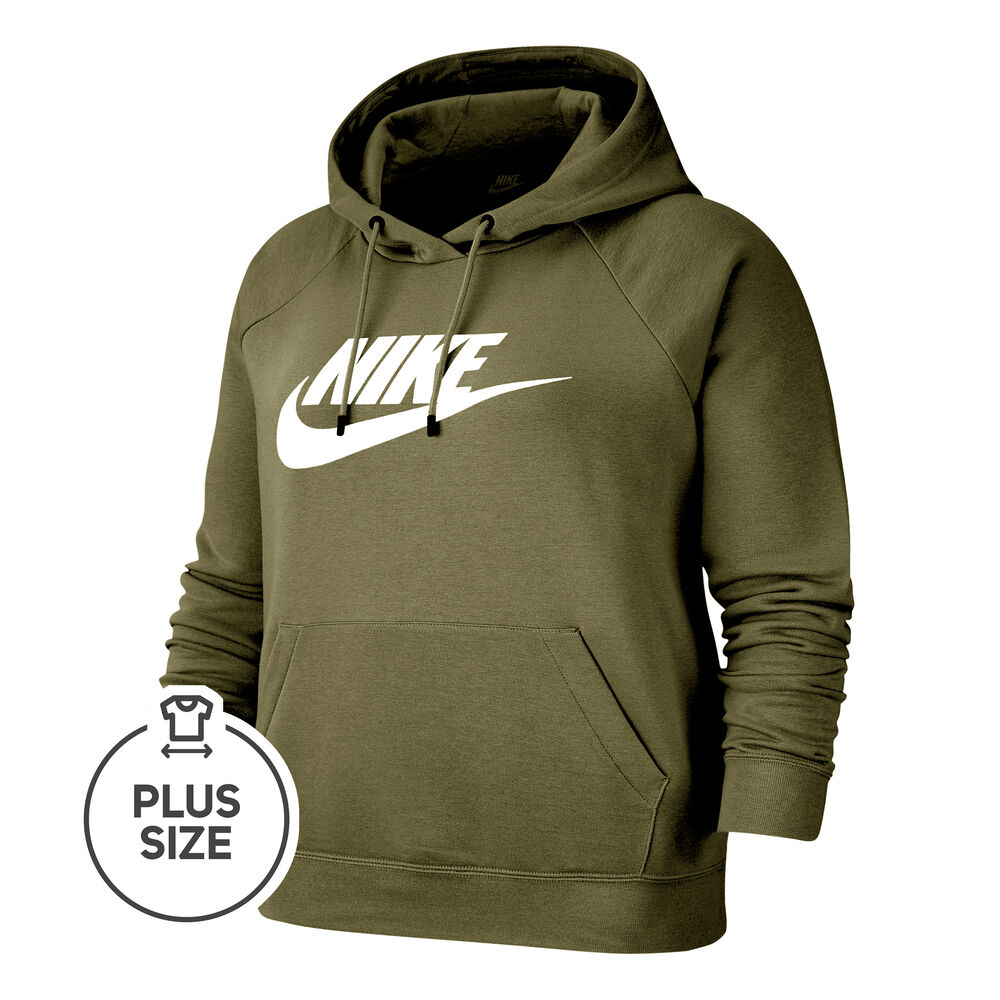 Nike Sportswear Essential Graphic Plus Size Sweat à Capuche Femmes - Vert Olive , Blanc