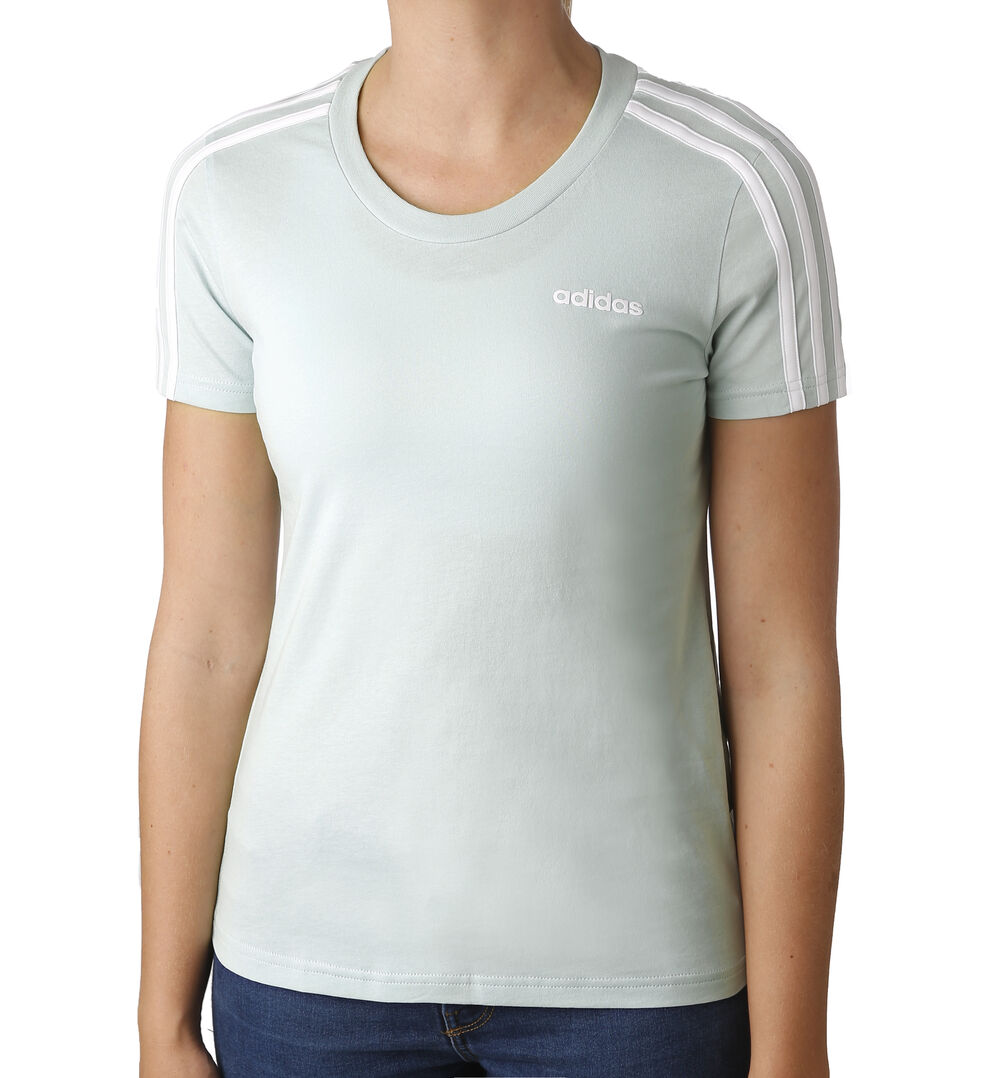 adidas Essentials 3-Stripes Slim T-shirt Femmes - Mint, Blanc