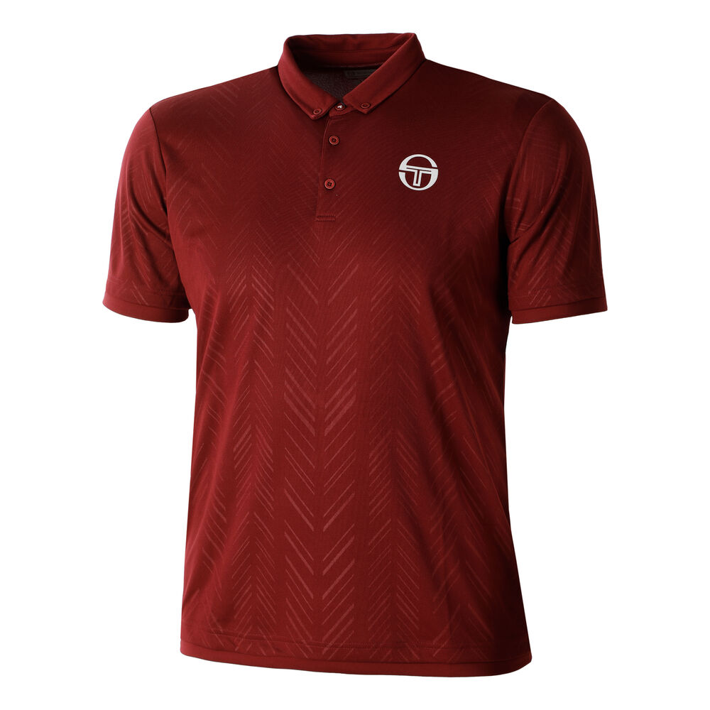 Sergio Tacchini Chevron Polo Hommes - Rouge Foncé , Blanc