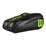 Sacs de tennis Wilson Wilson Elite Housse De Raquette Lot De 15 Edition Spéciale-Noir,Jaune Lemon